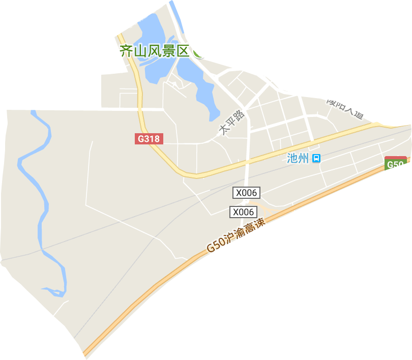 池州市火车站站前区电子地图