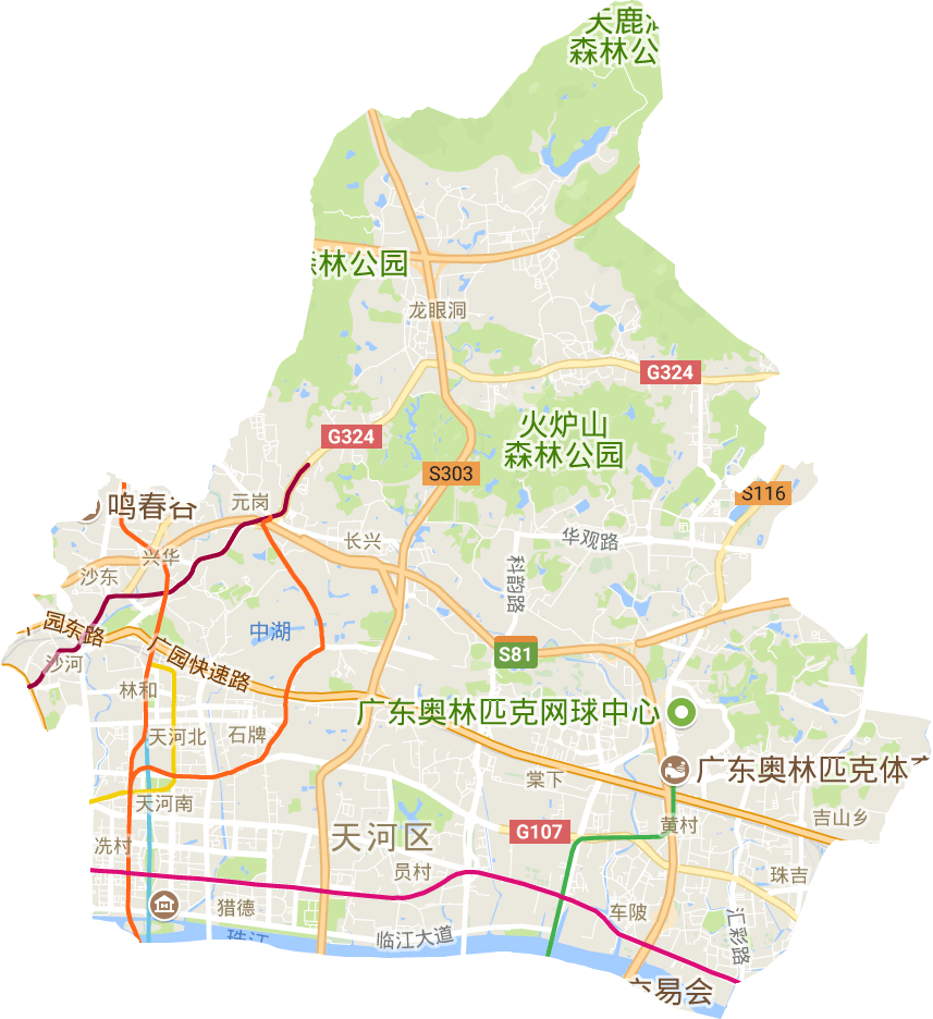 天河区电子地图