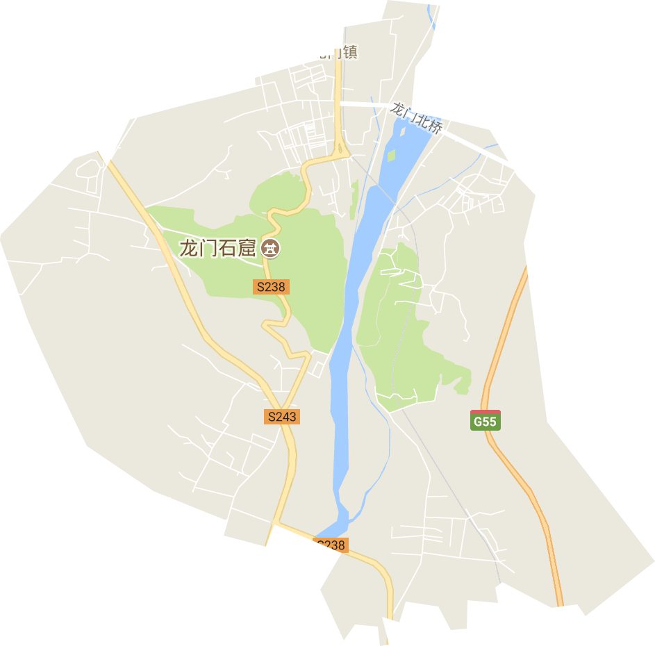 龙门石窟街道电子地图
