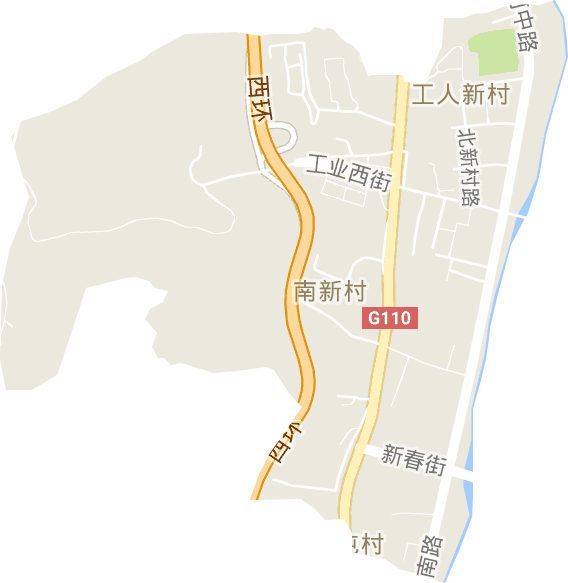 工人新村街道电子地图
