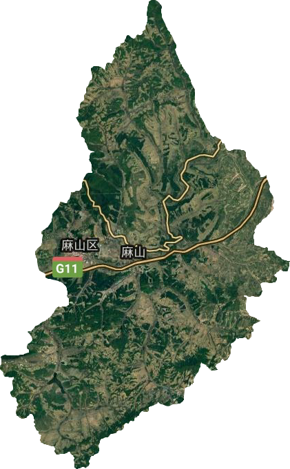麻山区（镇）直辖地域卫星图