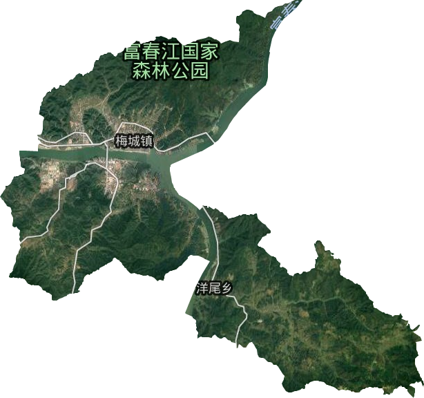 梅城镇卫星图