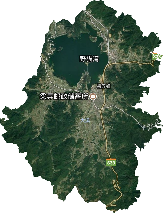 梁弄镇卫星图