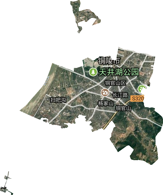 铜官山区虚镇卫星图