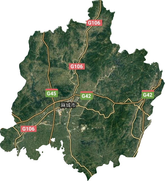 麻城市卫星图