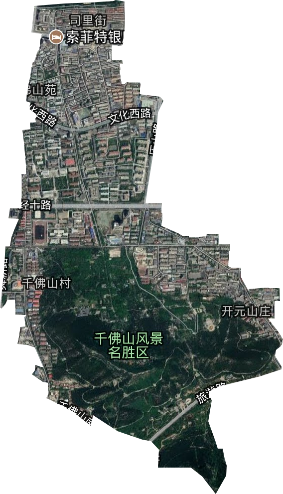 千佛山街道卫星图