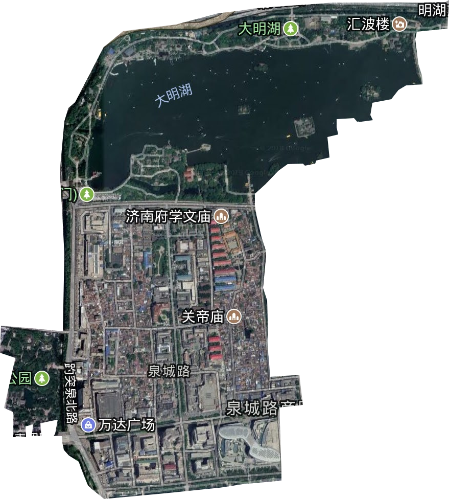 泉城路街道卫星图