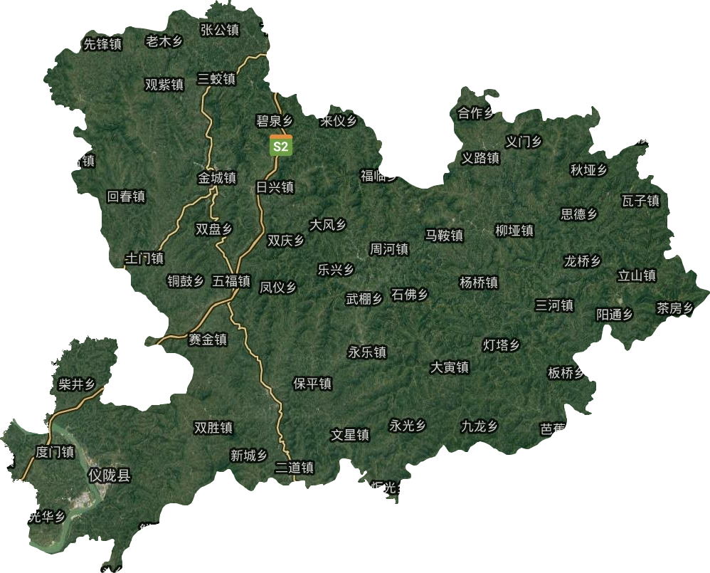 仪陇县卫星图