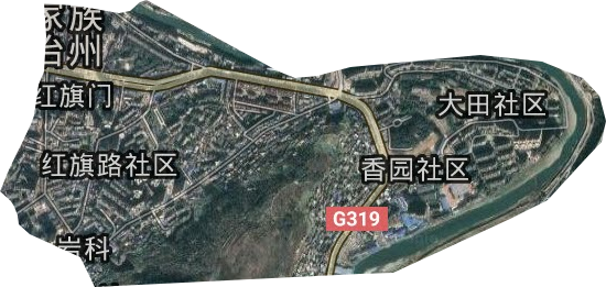 红旗门街道卫星图