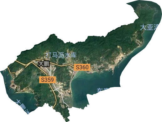 大鹏街道卫星图