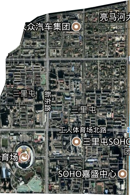 三里屯街道卫星图
