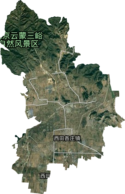 西田各庄镇卫星图