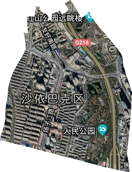 扬子江路街道卫星图