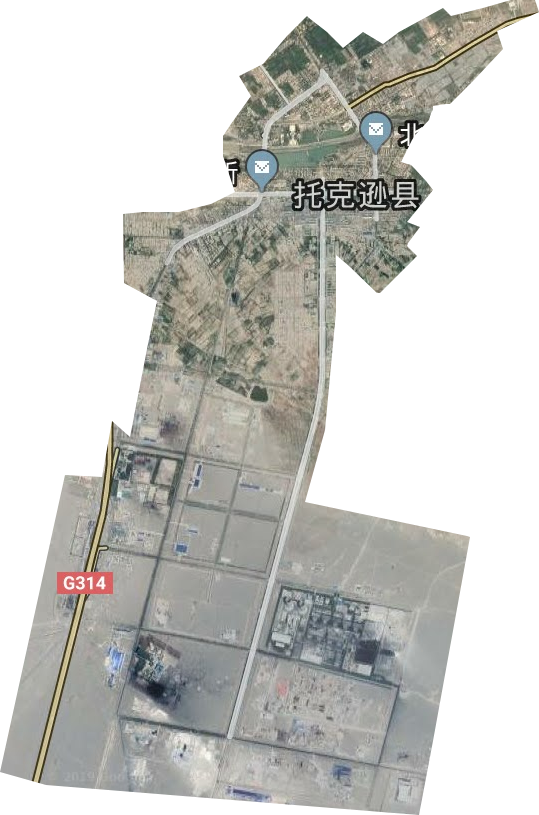 托克逊镇卫星图