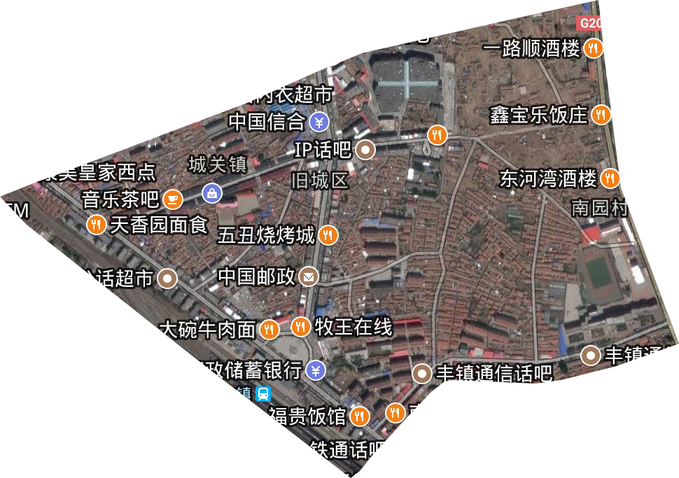 旧城区街道卫星图