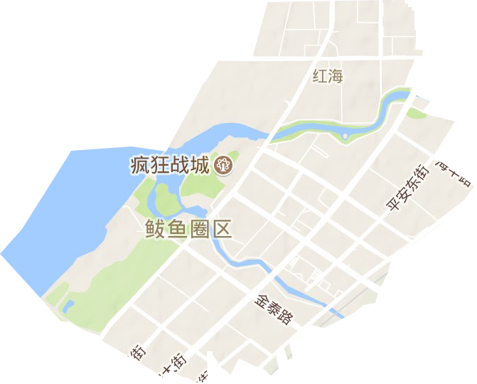 红海街道地形图