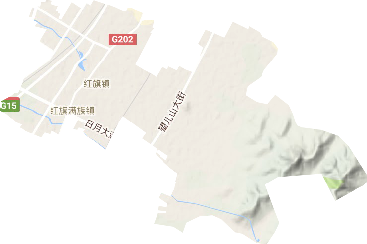 红旗满族镇地形图