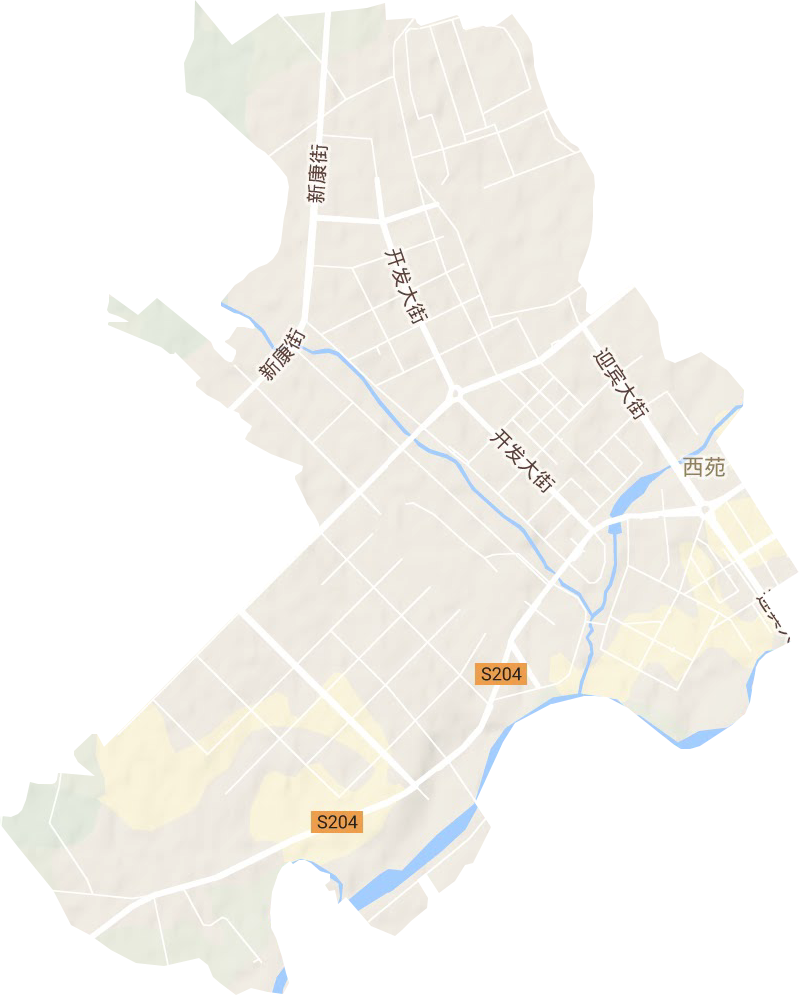 西苑街道地形图