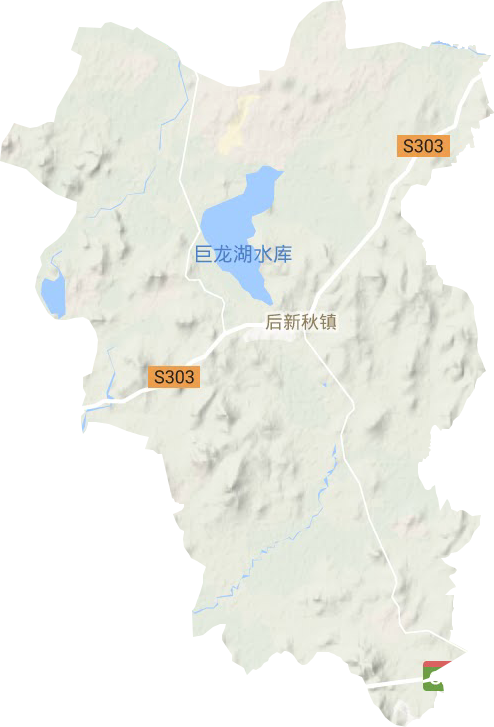 后新秋镇地形图
