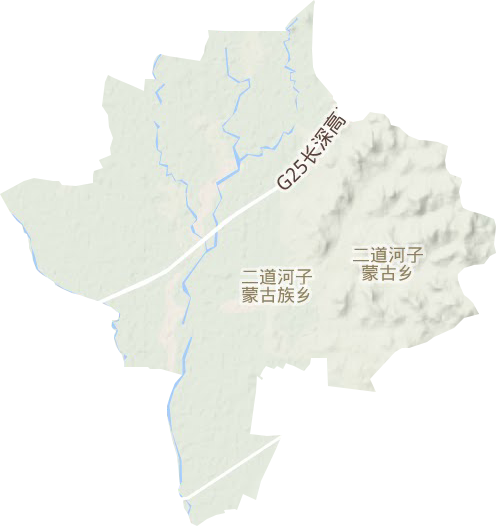 二道河子蒙古族乡地形图