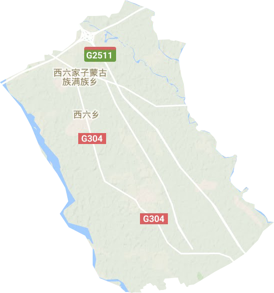 西六家子蒙古族满族乡地形图