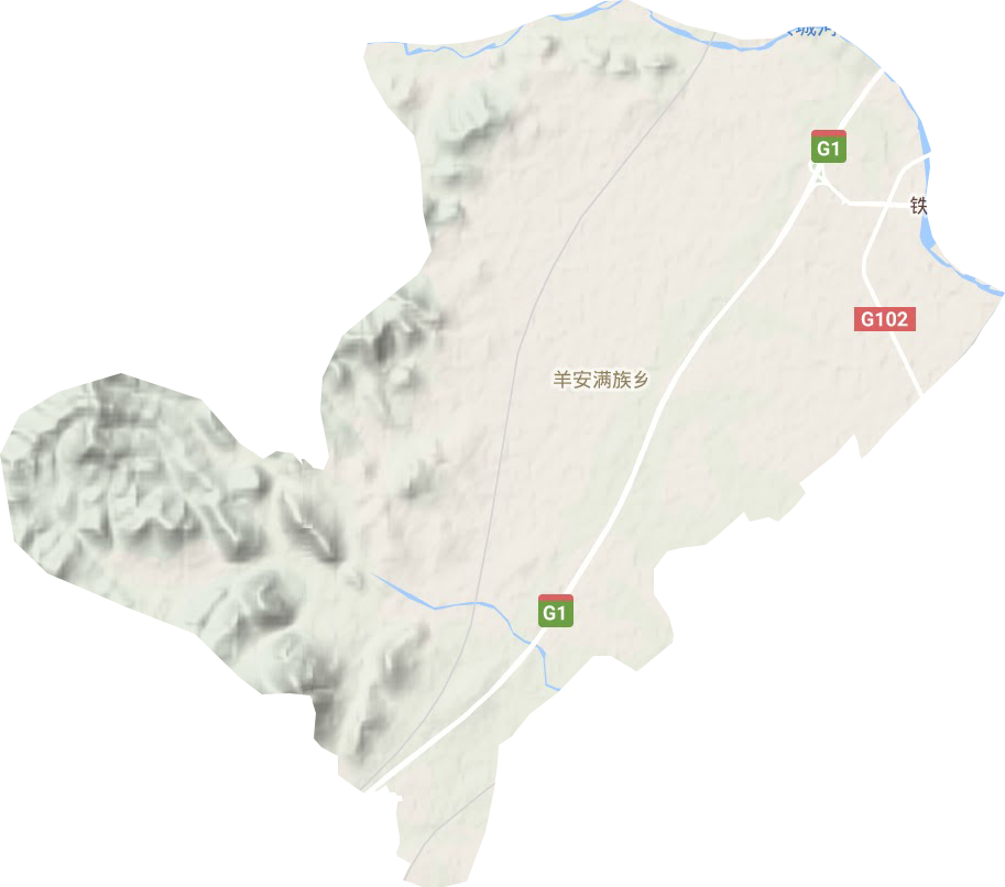 羊安满族乡地形图
