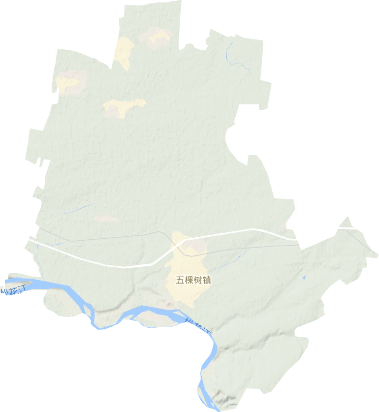 五棵树镇地形图