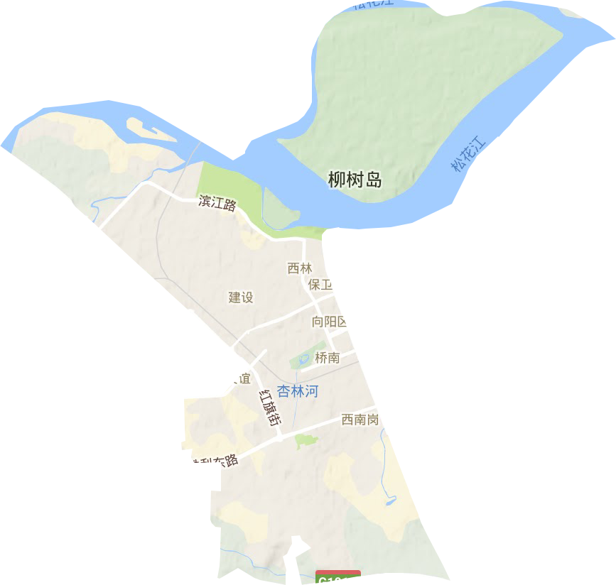 向阳区地形图