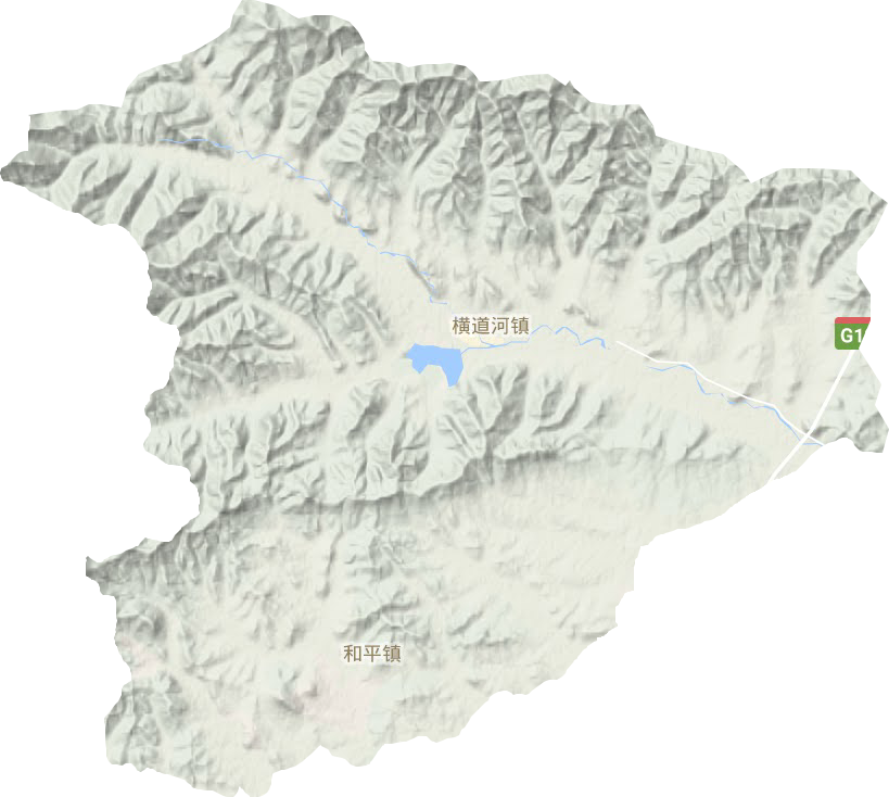 横道河镇地形图