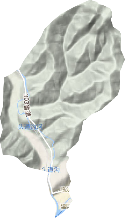 建国街道地形图