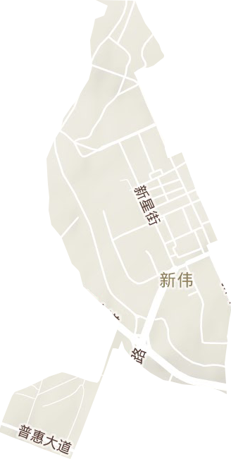 新伟街道地形图