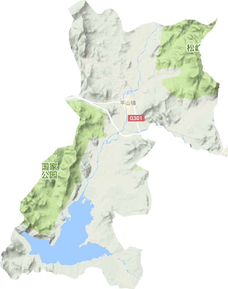 平山镇地形图
