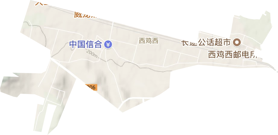 西鸡西街道地形图