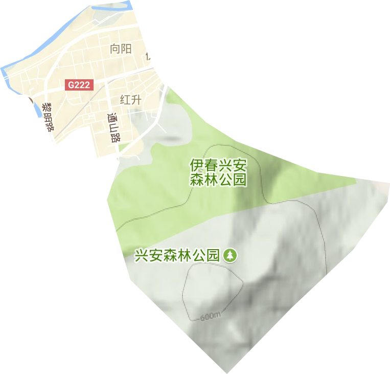红升街道地形图