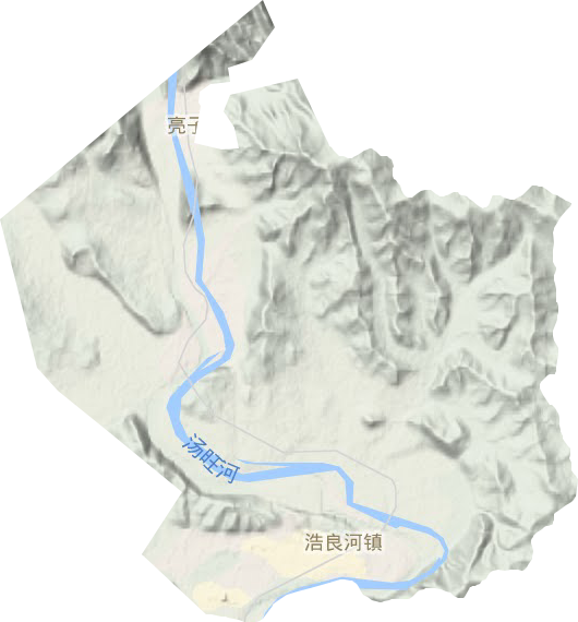 浩良河镇地形图