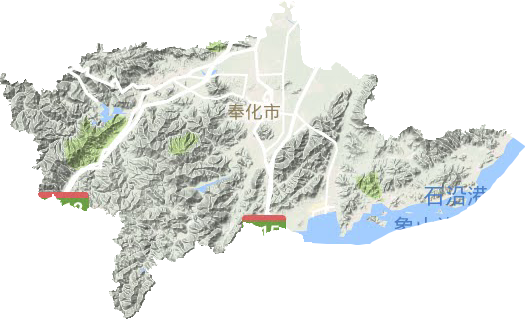 奉化区地形图