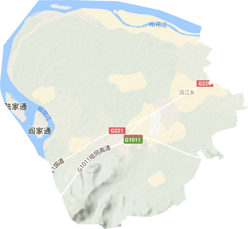 沿江乡地形图