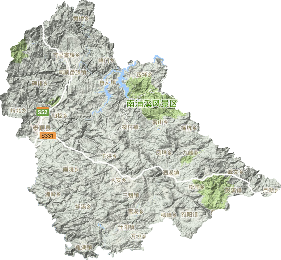 泰顺县地形图