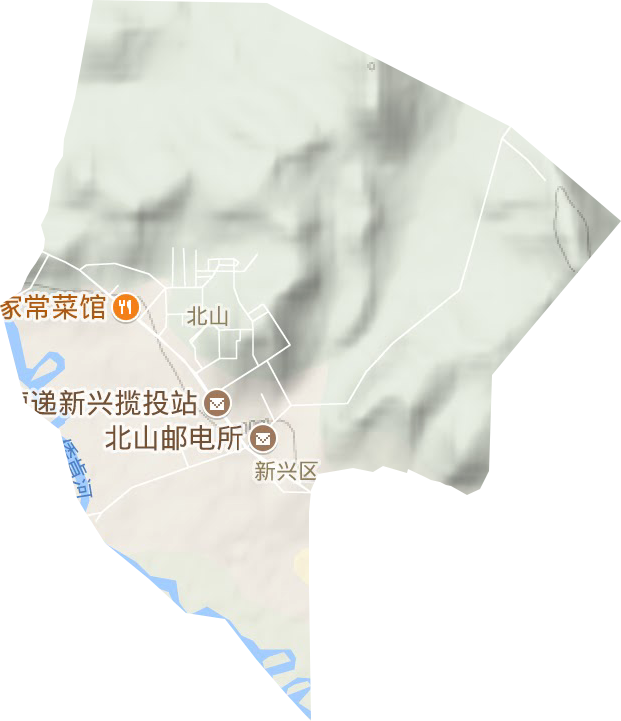 北山街道地形图