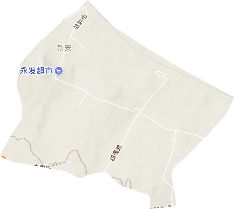 新安街道地形图