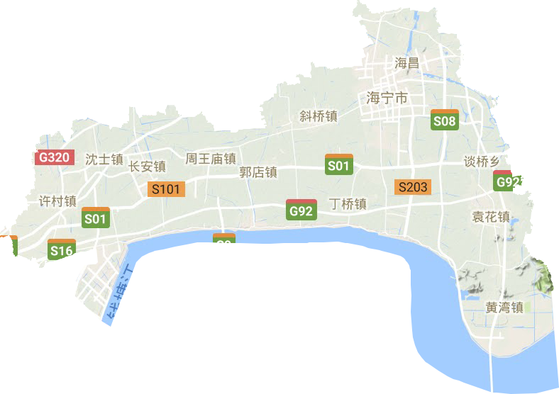 海宁市地形图