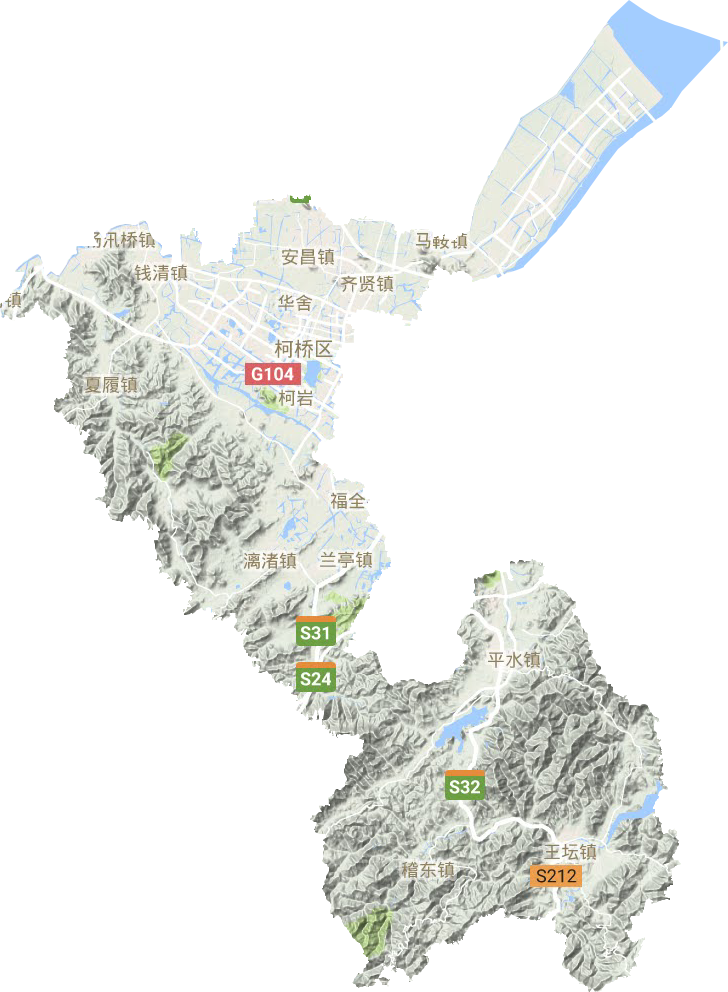 柯桥区地形图