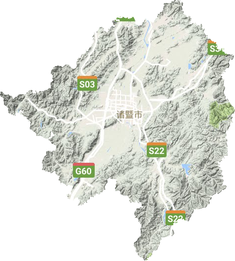 诸暨市地形图