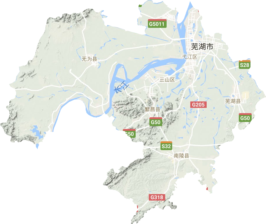 芜湖市地形图
