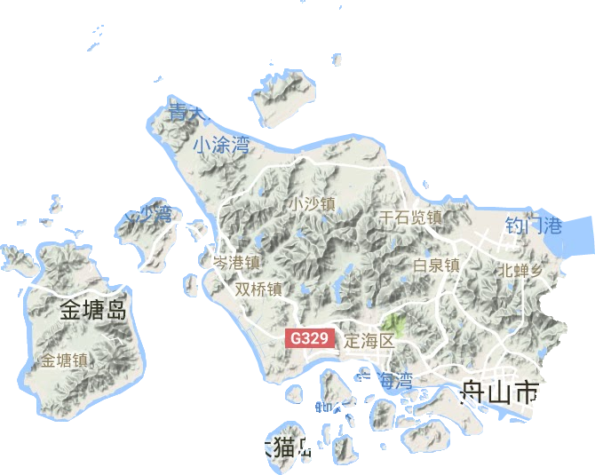 定海区地形图