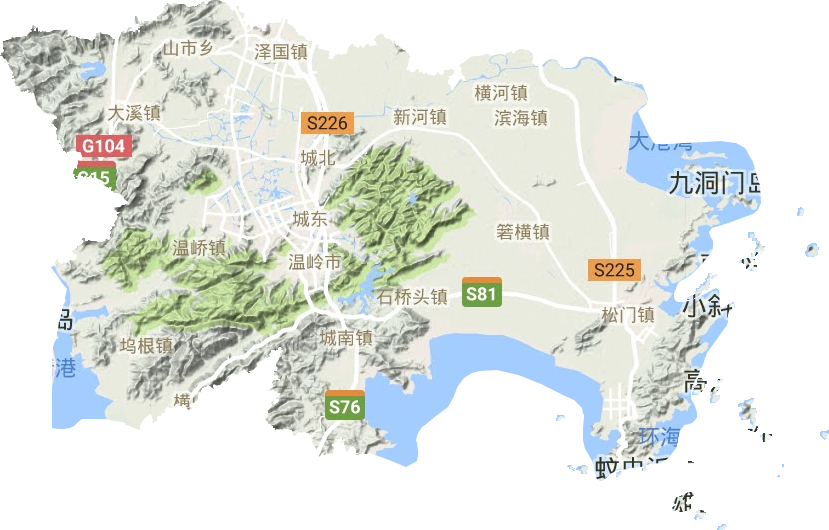 温岭市地形图