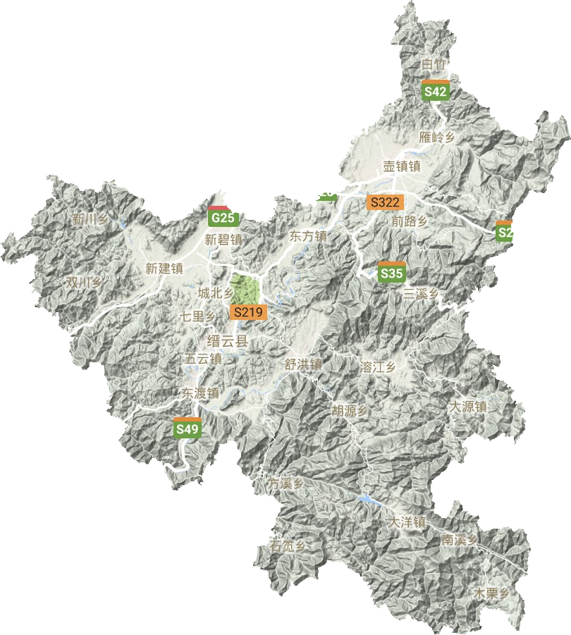 缙云县地形图