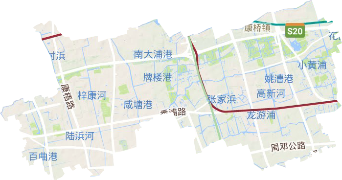 康桥镇地形图