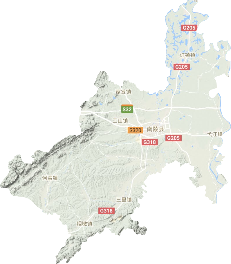 南陵县地形图