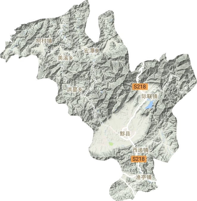 黟县地形图